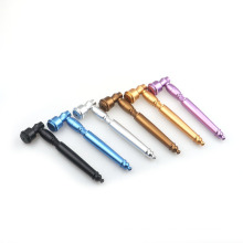 Cross-border hot sale 142mm long multi-color metal smoking pipe